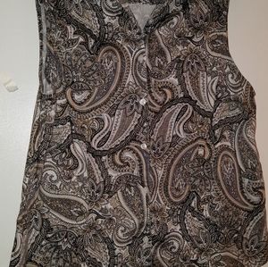 Paisley printed sleeveless shirt